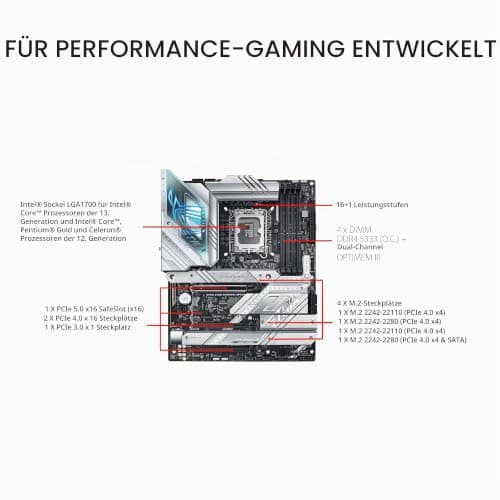 ASUS ROG Strix Z790-A Gaming WiFi D4 LGA1700 (Intel® 13. und 12. Generation) ATX Gaming Motherboard (16+1 Power Stages, DDR4, WiFi 6E, USB 3.2 Gen 2 Gen 2 2 Typen. e-C® mit PD 3.0 bis 30W) Z790-A|DDR4|WiFi 6E Mainboard Bild 4