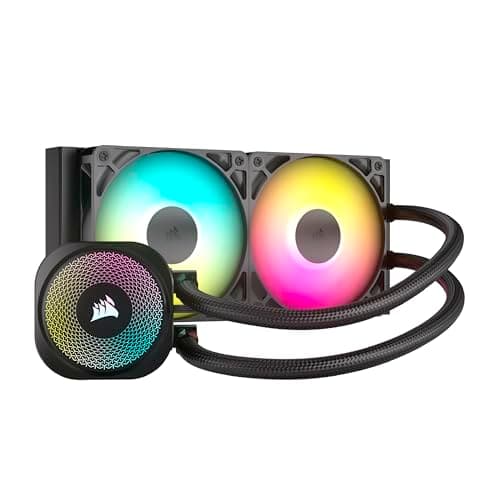Corsair Nautilus 240 RS ARGB CPU-Flüssigkeitskühler – 240mm AIO – Geräuscharm – Direkter Mainboard-Anschluss – Intel LGA 1851/1700, AMD AM5/AM4 – 2X RS120 ARGB-Ventilatoren Inbegriffen – Schwarz