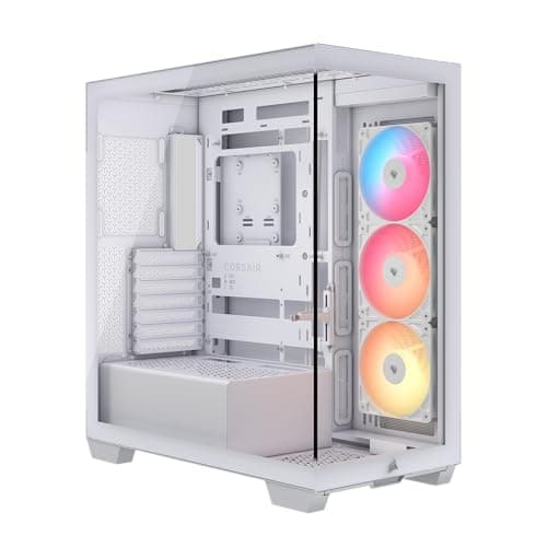 CORSAIR 3500X RS-R ARGB Panoramaglas Mid-Tower-PC-Gehäuse – 3 x RS120-R ARGB-Lüfter Inklusive, Platz für bis zu 10 x 120-mm-Lüfter, Kompatibel mit Motherboards mit Rückseitigem Anschluss – Weiß Bild 2