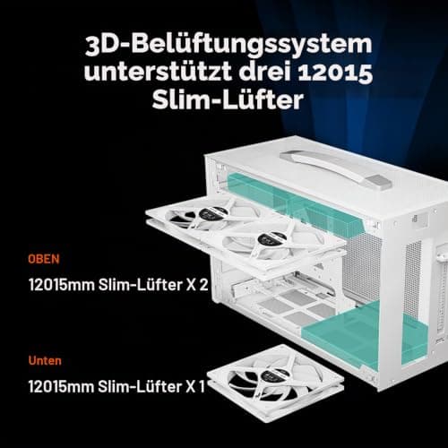 CPS K101 MESH WH Mini ITX PC-Gehäuse, SFX-Netzteil, CPU-Kühler-Höhenbegrenzung 68 mm, kompatibel mit Grafikkarten mit 3 Steckplätzen, Längenbegrenzung 340 mm, inklusive PCI-E 4.0 Kabel, WH K101 MESH WHITE Bild 4
