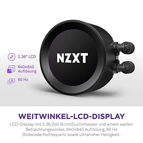 NZXT Kraken Serie – AIO CPU-Flüssigkeitskühler – Anpassbares LCD-Display – Hochleistungs-Lüfter – Kompatibel mit Intel® & AMD® Sockel – Elite 240 RGB – Schwarz Kraken Elite RGB 2023 240mm Schwarz Bild 6
