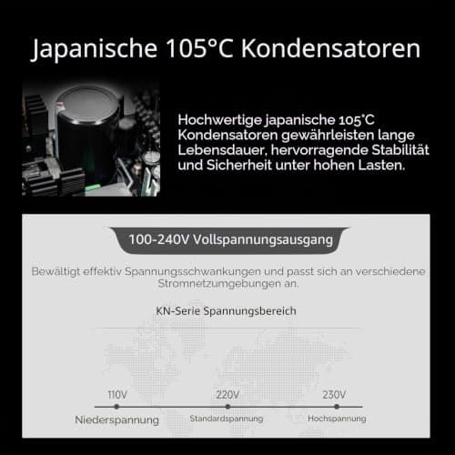 CPS Netzteil Vollmodular, 750W ATX 3.1, 80 Plus Gold Zertifiziert, PCIe 5.1 12V-2×6, japanische Kondensatoren, Ultra-Flexible Kabel, 5 Jahre Garantie (KN750) Bild 8