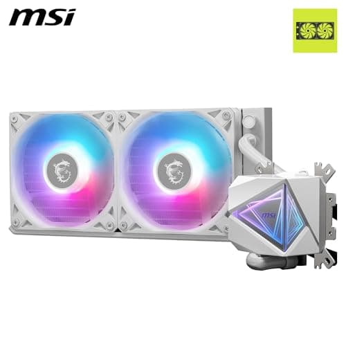 MSI MAG CORELIQUID I240 White AIO CPU Wasserkühlung - Vergrößerte Kupferkühlplatte, ARGB & LDB Lüfter, Zweikammer-Wasserblock, Split-Flow Radiator, unterstützt Intel & AMD Sockel Bild 4