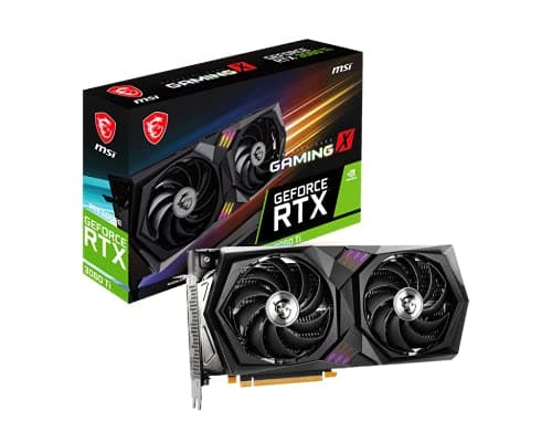 MSI GeForce RTX 3060 Ti Gaming X 8G LHR Gaming Grafikkarte - NVIDIA RTX 3060 Ti LHR, 8GB GDDR6 Speicher, 256bit, 14 Gbps