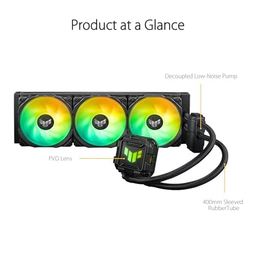 ASUS TUF Gaming LC II 360 ARGB All-in-One-Flüssig-CPU-Kühler (Aura Sync Beleuchtung, 3X TUF Gaming 120mm ARGB-Radiatorlüfter, schwarz) Bild 4