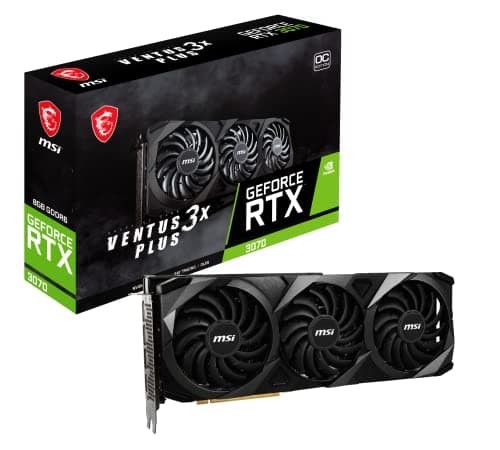 MSI GeForce RTX 3070 Ventus 3X 8G OC LHR Gaming Grafikkarte - NVIDIA RTX 3070 LHR, GPU 1755 MHz, 8 GB GDDR6 Speicher