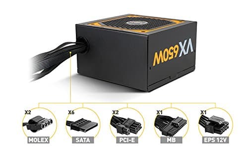 NOX XTREME PRODUCTS Urano VX 650W ATX PC-Netzteil – 80 PLUS Bronze, leiser 120mm Lüfter, flache Kabel, zuverlässige Stromversorgung für Gaming-PCs URANO VX 650 BRONZE Bild 5