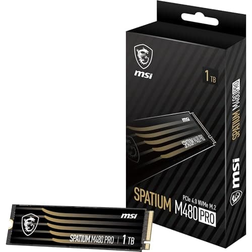 MSI SPATIUM M480 Pro PCIe 4.0 NVMe M.2 1TB 7.400 MB/s lesen, 6.000 MB/s schreiben, interne SSD
