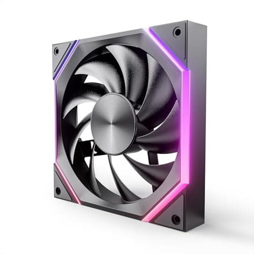 AsiaHorse RGB PC Lüfter 120MM Gehäuselüfter [3 Stück] [HDB] 61,5 CFM/2000 RPM/2,16 MMH2O ARGB Lüfter 5V3PIN ARGB und 12V4PIN PWM Lüfter, 50,000 Stunden Lebensdauer Nyota-A12-Schwarz Schwarz 3 x 120MM-Forward Bild 3