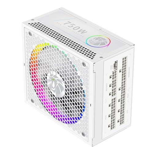 GAMEMAX RGB 750G WH Netzteil PC 750W Vollmodulares, 80 Plus Gold, LLC+DC‑DC, ARGB Sync, Japanische Kondensatoren, 140mm ARGB FDB Lüfter, 9 Schutzfunktionen, 10 Jahre Garantie 750W Weiß Bild 2