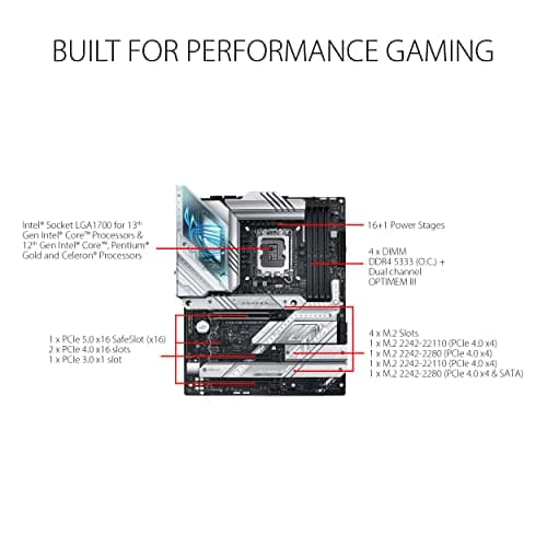 ASUS ROG Strix Z790-A Gaming WiFi D4 Mainboard Sockel Intel LGA1700 (ATX, DDR4 Speicher, 4X M.2, PCIe 5.0, WiFi 6E, AI Overclocking, Aura Sync) Bild 4