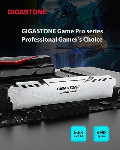 【DDR4 RAM】 GIGASTONE Game PRO 32GB Kit(2x16GB) DDR4 3200MHz PC4-25600 CL16-18-18-40 Intel XMP 2.0 AMD Ryzen 1.35V UDIMM 288Pin Nicht-ECC ungepuffert Desktop Hochleistung Arbeitsspeicher RAM-Weiß Bild 4