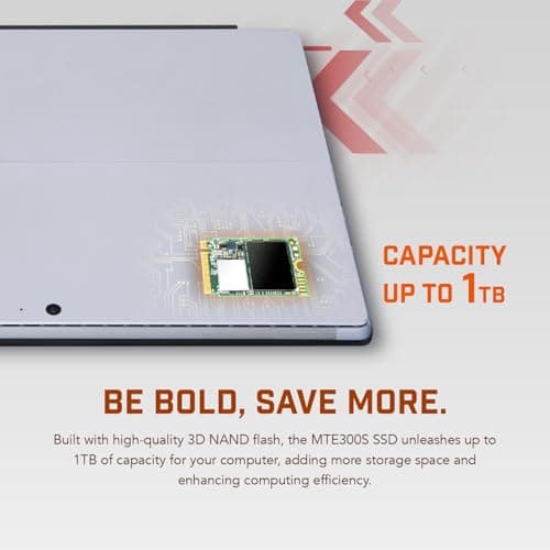 Transcend MTE300S 1TB M.2 2230 NVMe PCIe Gen3x4, 3D TLC, DRAM-Less, Bis zu 2,000/1,650 mb/s, Interne SSD für Gaming-Handhelds, Ultrabooks und NUC Bild 8