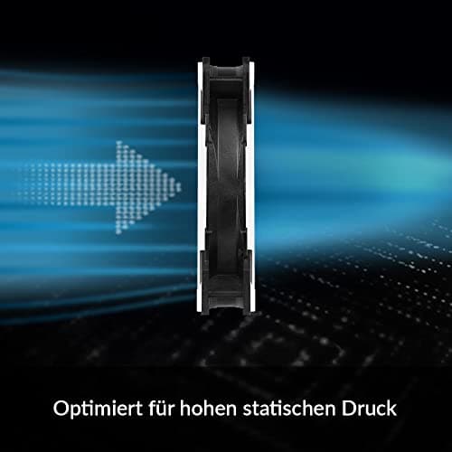 ARCTIC BioniX P120 - PC Lüfter, 120 mm Gaming Gehäuselüfter, PWM PST-Sharing-Funktion, Optimiert für statischen Druck, Kühler, RPM synchron, 200-2100 rpm - Weiß Bild 4
