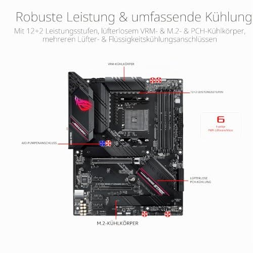 ASUS ROG Strix B550-F Gaming WiFi II AMD AM4 (3. Generation Ryzen) ATX Gaming Motherboard (PCIe 4.0, WiFi 6E, 2,5 GB LAN, BIOS Flashback, HDMI 2.1, adressierbarer Gen 2 RGB Header und Aura-Sync) B550-F Gaming WiFi II (V2) Bild 6