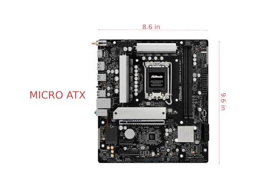 ASRock B860M-X Gen5 WiFi LGA1851 Micro-ATX Motherboard, unterstützt Intel Core Ultra Series 2 Prozessoren, DDR5 9066+(OC), PCIe 5.0 x16, WiFi 6E, 2.5G LAN Bild 4