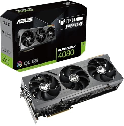 ASUS TUF Gaming GeForce RTX 4080 16GB OC Edition GDDR6X Gaming Grafikkarte (DLSS 3, PCIe 4.0, 16GB GDDR6X, 2X HDMI 2.1a, 3X DisplayPort 1.4a, TUF-RTX4080-O16G-GAMING) + Indiana Jones