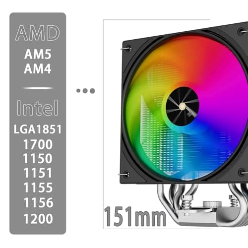TR-Thermalright Assassin X 120 Digital ARGB Schwarzer CPU-Kühler, 4x6mm Wärmerohre,120mm ARGB-Lüfter-2000U/min, Digital Display Board Top Cover, für AM5/AM4, Intel lga1851/1700, Schwarz Bild 8
