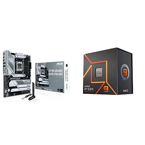 ASUS Prime X670E-PRO WiFi Gaming Mainboard Sockel AMD AM5 (Ryzen 7000, ATX, PCIe 5.0,USB 3.2 Gen 2 Typ-C, Aura Sync RGB-Beleuchtung) + Ryzen 9 7900X Prozessor, 12 Kerne/24 Threads, Zen 4 Architektur, Bild 2