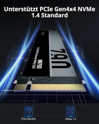 Lexar NM790 2TB SSD, PCIe Gen4x4 NVMe 1.4 M.2 2280 SSD, Bis zu 7 400MB/s Lesen, 6 500MB/s Schreiben, Solid-State-Laufwerk für PS5, PC, Laptop und Gamer Bild 6