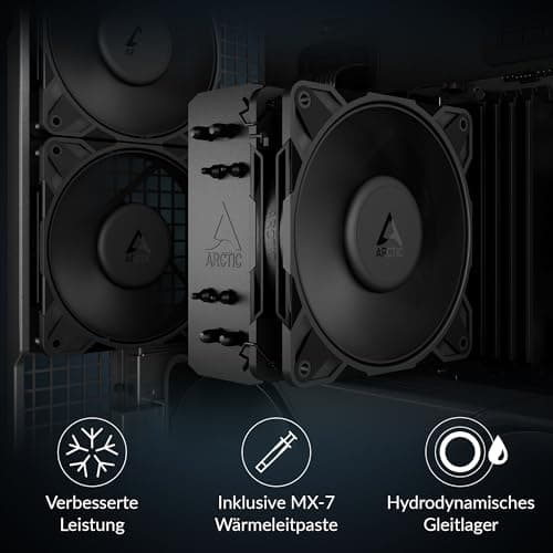 ARCTIC Freezer 36-S - CPU Kühler für Intel & AMD, Single-Tower, druckoptimierter 120 mm P12 Pro-Lüfter, 600–3000 rpm, Hydrodynamisches Gleitlager, inkl. MX-7 - Schwarz Freezer 36-S (schwarz) Bild 3