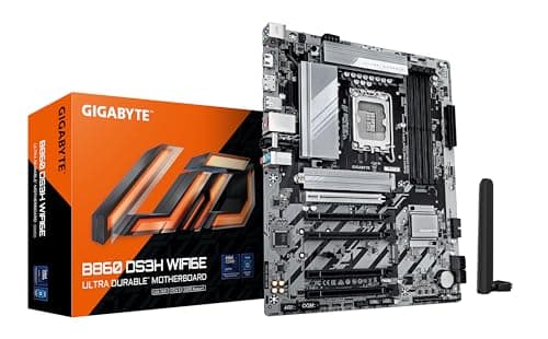 GIGABYTE B860 DS3H WIFI6E Mainboard - Intel Core Ultra CPUs, 8+1+2+2 Phasen VRM, bis zu 9066MHz DDR5, 1xPCIe 5.0 + 1xPCIe 4.0 M.2, 2,5 GbE LAN, WiFi 6E, USB 3.2 Gen 2x2