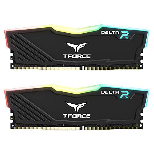 TEAMGROUP Team T-Force Delta RGB DDR4 Gaming Memory, 2 x 8 GB, 3600 MHz, 288 Pin DIMM, Black 16GB (8GBx2) - 3600MHz C18 Black Bild 2