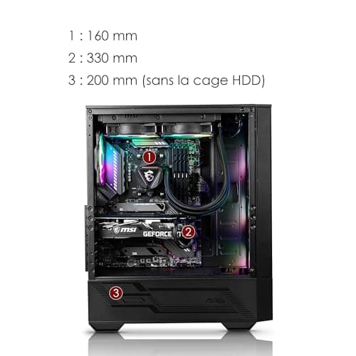 MSI MAG Forge 110R Mid-Tower ATX Gehäuse (2X USB 3.0 Anschluss, 1x 120mm A-RGB Fan im Lieferumfang, schwarz, RGB) Bild 4
