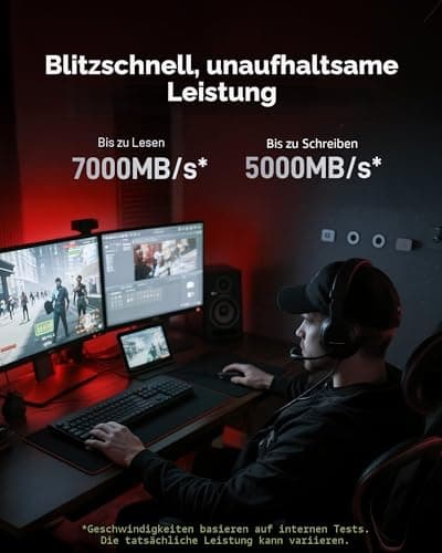 Lexar EQ790 2TB Interne SSD mit Kühlkörper, M.2 2280 PCIe Gen4x4 NVMe SSD, 7000 MB/s Lesen, für Intensive Workloads, PS5 & PC Gaming, Leistungsstarkes internes Solid State Laufwerk EQ790 with Heatsink 2TB Bild 6