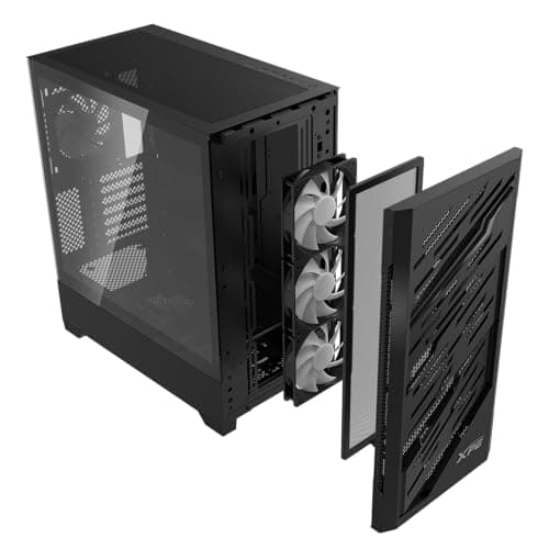 XPG STARKER AIR BTF, Mid-Tower-Airflow PC-Gehäuse, 4 vorinstallierte 120mm RGB Lüfter, gehärtete Glasschreibe, 360mm Radiatoren Bild 8