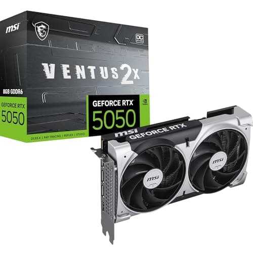 MSI GeForce RTX 5050 8G Ventus 2X OC - 8GB GDDR6 (20Gbps/128-bit), PCIe 5, Boost: 2602 Hz, HDMI 2.1b, DisplayPort 2.1b