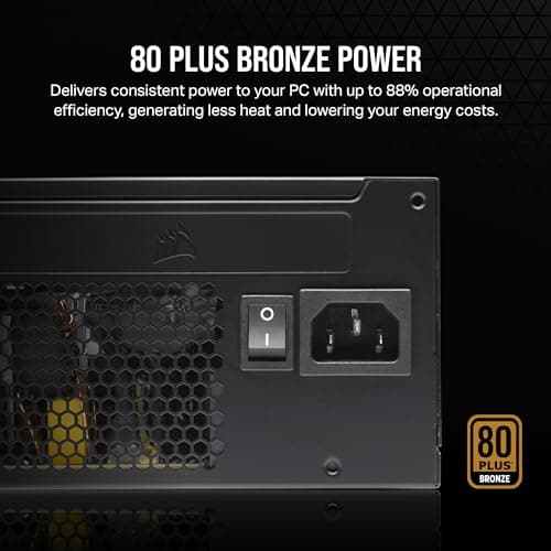 CORSAIR CX550 80 Plus Bronze Non-Modular Low-Noise ATX 550 Watt Netzteil - NA - Schwarz Nicht modular 550 Watts Bild 8