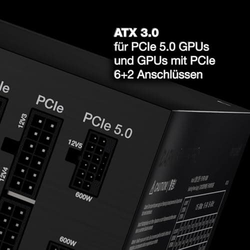 be quiet! Dark Power Pro 13 1300W, ATX 3.0, 80 Plus Titanium, Digital-Steuerung, nahe unhörbarer Silent Wings Lüfter, für PCIe 5.0 und PCIe 6+2 Grafikkarten, 2X 12VHPWR Kabel enthalten, BN331 Bild 4