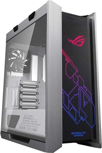ASUS ROG Strix Helios White Edition Gaming Gehäuse (RGB, EATX/ATX, GPU, Aluminium, Aura Sync, 420mm-Radiatorunterstützung) weiß
