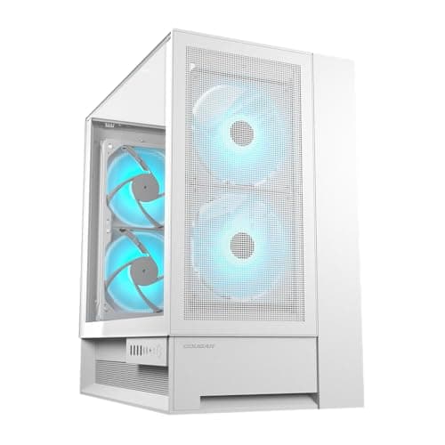 COUGAR OmnyX Mid-Tower ATX symmetrisches Panorama-PC-Gehäuse – maximaler Luftstrom – 4 x vorinstallierte 160-mm-Lüfter – Reverse Connector Motherboard – Kabel ohne Sichtbarkeit