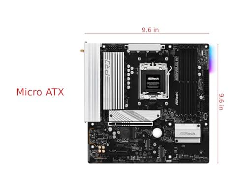 ASRock B650M Pro X3D WiFi 6E AMD AM5 Micro-ATX Motherboard, unterstützt Ryzen 9000/8000/7000 Series Prozessoren, DDR5 8000+ (OC), PCIe 5.0, 2.5G LAN, 8+2+1 Power Phase Bild 4