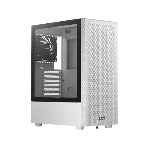 XPG Valor MESH (kompaktes ATX-Mid-Tower-Gehäuse, MESH-Frontpanel-Design, 3mm-gehärtetes Glas-Seitenpanel, vorinstallierte x4 120mm Lüfter)