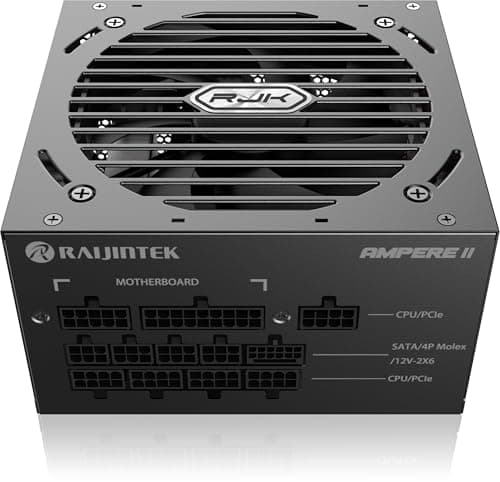 RAIJINTEK Ampere II 850W Netzteil, 80 Plus Platin, ATX 3.1, Vollmodular, PCIe 5.1 12V-2x6 Anschluss, Kompaktes Design, 10 Jahre Garantie – Schwarz 850W Schwarz Bild 5