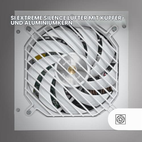 Mars Gaming MPB550SI, ATX-Netzteil 550W, 7 Jahre Garantie, 80Plus Bronze 230V, 90% Effizienz, SI Extreme Silence Lüfter, AI2-RPM-Technologien, Japanische Kondensatoren, Weiß MPB550SIW Bild 4