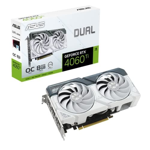 ASUS Dual GeForce RTX™ 4060 Ti White OC Edition 8GB GDDR6 (PCIe 4.0, 8GB GDDR6, DLSS 3, HDMI 2.1, DisplayPort 1.4a, Axial-Tech-Lüfterdesign, 0dB Technologie und mehr) Weiß RTX 40Ti Serie RTX4060Ti|OC|8GB Weiss/opulenter Garten Bild 2