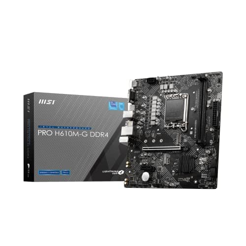 MSI PRO H610M-G DDR4 Mainboard, Micro-ATX - unterstützt Intel Core Prozessoren 12. Generation, LGA 1700, 2 x DIMMs (3200MHz), 1x PCIe 4.0 x16 Slot, 1 x M.2 Gen3, Intel 1G LAN, HDMI 2.1, DP 1.4 & VGA DDR4 M-ATX Bild 2