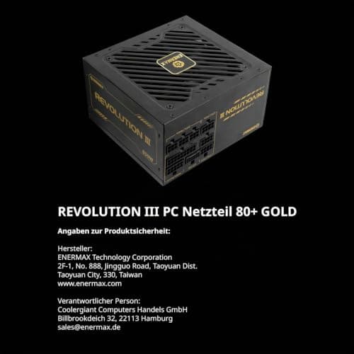 ENERMAX Revolution III 750 Watt |vollmodulares ATX 3.1-Netzteil | PCIe 5.1 |80 Plus Gold |flüsterleiser 120mm FDB-Lüfter | 105°C jap. Kondensatoren | ERV750G-AHG-MAC REVOLUTION III 750W Bild 8