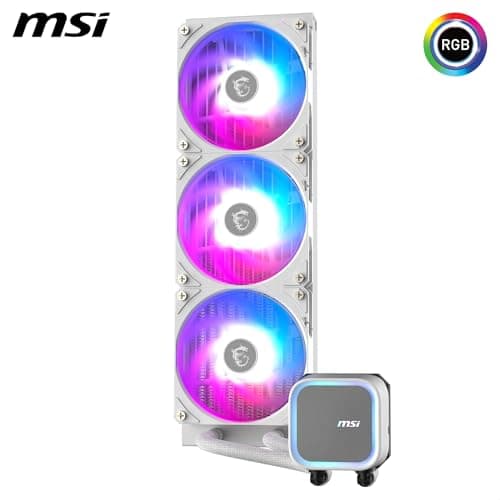MSI MAG CORELIQUID A13 360 WHITE AIO CPU-Wasserskühler - Volle CPU-Abdeckung, verbessertes Wasserkanal-Design, CycloBlade 7, Split-Flow Radiator, Rifle-Lager Bild 6