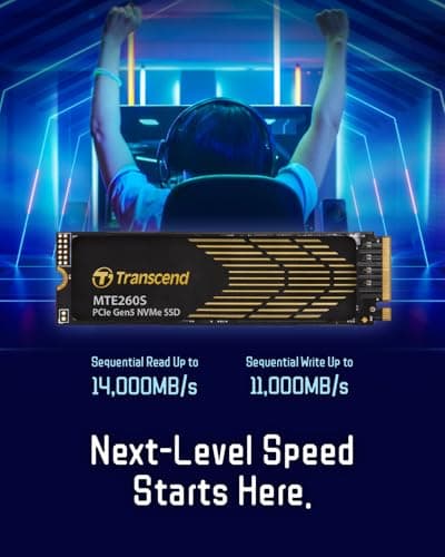 Transcend 4TB Gen5 SSD mit Kühlkörper, bis zu 14.500MB/s, Speichererweiterung für PS5-Konsolen, kompatibel mit Desktops/Laptops, M.2 2280 PCIe 5.0 NVMe Gen5x4 interne Solid State Festplatte, 3D TLC Bild 6