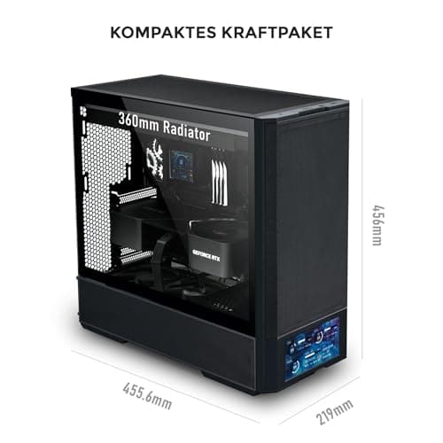 Lian Li LANCOOL 207 Digital Gaming PC Gehäuse ATX Schwarz - Midi Tower mit LCD-Bildschirm, Grafikkarten bis 375 mm, Radiator bis zu 360 mm Bild 8