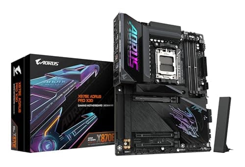 GIGABYTE X870E AORUS PRO X3D Mainboard - Unterstützt AMD Ryzen 9000 CPUs, digitales 18+2+2-Phasen-VRM, bis zu 9000MHz DDR5 (O.C.), 2xPCIe 5.0 + 2xPCIe 4.0, Wi-Fi 7, 5GbE LAN, USB 4