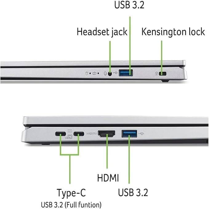 Acer Extensa 15 Core 7-150U, EX215-57-75CL, Notebook/Laptop, Business, 15,3" Display, Robust Design, Silber, optional mit Office 2024 Pro Vollversion (mit Office 2024 Pro, 8.0, GB, 4000.0, GB) mit Office 2024 Pro 8.0 GB 4000.0 GB Bild 5