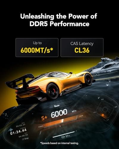 Lexar DDR5 RAM 32GB Kit (2x16GB) 6000MHz CL36, DRAM 288pin UDIMM Desktop Speicher, PC Speicher Hochleistungs-Computerspeicher für Intel XMP 3.0/AMD EXPO, für AI, Gaming, CL36-40-40-96, 1,4V THOR 6000 MHz 32GB Kit (2x16GB) CL36 Bild 4