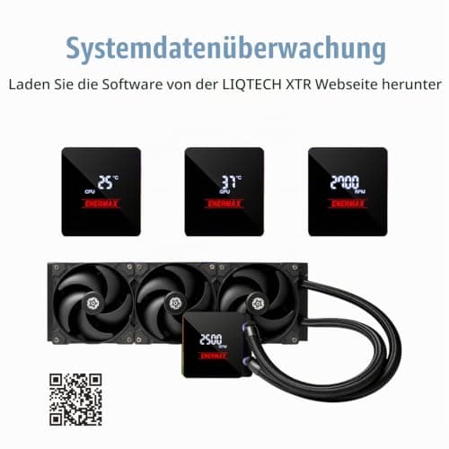 ENERMAX LIQTECH XTR|360mm AIO CPU Wasserkühlung|TDP 550W+|AMD Ryzen Treadripper sTR5/sTRX5/SP6|Intel Xeon LGA4677 |100% CPU Abdeckung|Digital Anzeige|ELC-LTXTR360 Bild 6