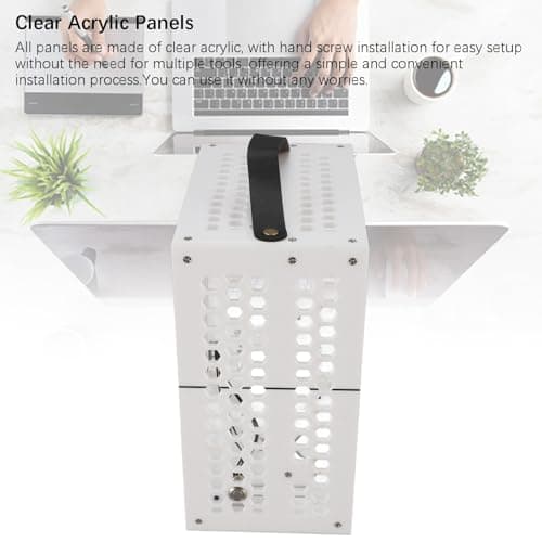 ASHATA Tragbares Miniatur-ITX-Desktop-Gehäuse mit Effizientem Luftstrom für Gaming-Unternehmen, Transparentes Acryl, 23 X 20,5 X 12 cm (White) Bild 6